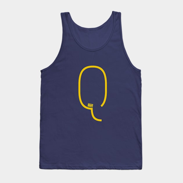 Letter Q Simple Thin Clean Minimalist Line Initial Tank Top by porcodiseno